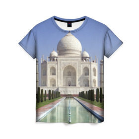 Женская футболка 3D с принтом Индия в Тюмени, 100% полиэфир ( синтетическое хлопкоподобное полотно) | прямой крой, круглый вырез горловины, длина до линии бедер | goa | india | mumbai | new delhi | taj mahal | гоа | индия | каникулы | мавзолей | мечеть | мумбай | нью дели | отдых | отпуск | приключения | тадж махал | туризм
