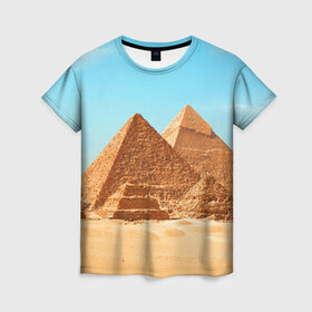 Женская футболка 3D с принтом Египет в Тюмени, 100% полиэфир ( синтетическое хлопкоподобное полотно) | прямой крой, круглый вырез горловины, длина до линии бедер | africa | cairo | egypt | африка | верблюд | дайвинг | египет | жара | зной | каир | каникулы | отдых | отпуск | песок | пирамида хеопса | пирамиды | пустыня | солнце | туризм | хургада