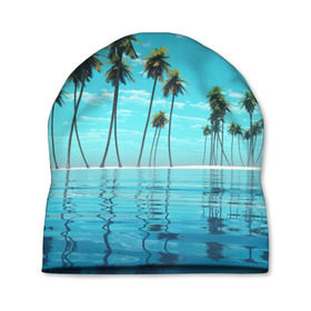 Шапка 3D с принтом Фиджи в Тюмени, 100% полиэстер | универсальный размер, печать по всей поверхности изделия | архипелаг | загар | каникулы | королевство | море | остров | отдых | отпуск | пальмы | песок | рай | солнце | тихий океан | туризм | фиджи