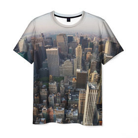 Мужская футболка 3D с принтом New York в Тюмени, 100% полиэфир | прямой крой, круглый вырез горловины, длина до линии бедер | america | new york | usa | америка | высотки | мегаполис | нью йорк | столица мира | сша | штаты