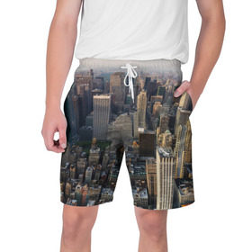 Мужские шорты 3D с принтом New York в Тюмени,  полиэстер 100% | прямой крой, два кармана без застежек по бокам. Мягкая трикотажная резинка на поясе, внутри которой широкие завязки. Длина чуть выше колен | america | new york | usa | америка | высотки | мегаполис | нью йорк | столица мира | сша | штаты