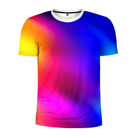 Мужская футболка 3D спортивная с принтом Краска в Тюмени, 100% полиэстер с улучшенными характеристиками | приталенный силуэт, круглая горловина, широкие плечи, сужается к линии бедра | размытый | разноцветный | яркий