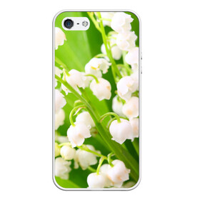 Чехол для iPhone 5/5S матовый с принтом Ландыши в Тюмени, Силикон | Область печати: задняя сторона чехла, без боковых панелей | весна | ландыш | цветок