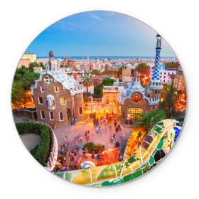 Коврик круглый с принтом Barcelona в Тюмени, резина и полиэстер | круглая форма, изображение наносится на всю лицевую часть | europe | spain | барселона | европа | ес | испания | туризм
