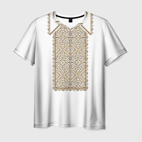 Мужская футболка 3D с принтом Вышивка 8 в Тюмени, 100% полиэфир | прямой крой, круглый вырез горловины, длина до линии бедер | ukraine | вышивка | украина