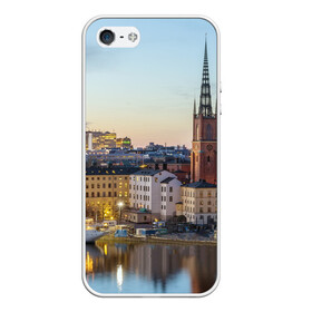 Чехол для iPhone 5/5S матовый с принтом Швеция в Тюмени, Силикон | Область печати: задняя сторона чехла, без боковых панелей | europe | stockholm | sweden | европа | ес | каникулы | отпуск | стокгольм | туризм | швеция