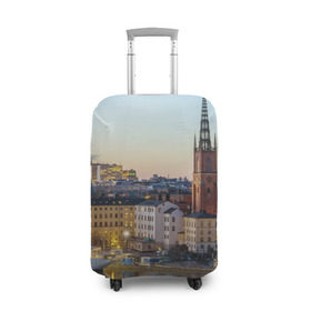 Чехол для чемодана 3D с принтом Швеция в Тюмени, 86% полиэфир, 14% спандекс | двустороннее нанесение принта, прорези для ручек и колес | europe | stockholm | sweden | европа | ес | каникулы | отпуск | стокгольм | туризм | швеция