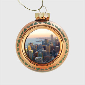 Стеклянный ёлочный шар с принтом Нью-Йорк в Тюмени, Стекло | Диаметр: 80 мм | Тематика изображения на принте: america | new york | usa | америка | высотки | мегаполис | нью йорк | столица мира | сша | штаты