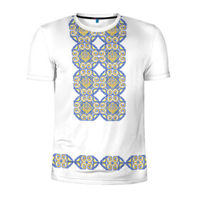 Мужская футболка 3D спортивная с принтом Вышивка 12 в Тюмени, 100% полиэстер с улучшенными характеристиками | приталенный силуэт, круглая горловина, широкие плечи, сужается к линии бедра | ukraine | вышивка | украина