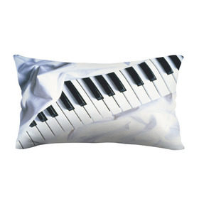 Подушка 3D антистресс с принтом Клавиши в Тюмени, наволочка — 100% полиэстер, наполнитель — вспененный полистирол | состоит из подушки и наволочки на молнии | белая | клавиши | музыка | пианино | черная