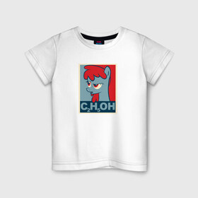 Детская футболка хлопок с принтом C2H5OH в Тюмени, 100% хлопок | круглый вырез горловины, полуприлегающий силуэт, длина до линии бедер | little | my | pony