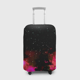 Чехол для чемодана 3D с принтом Звездный путь в Тюмени, 86% полиэфир, 14% спандекс | двустороннее нанесение принта, прорези для ручек и колес | Тематика изображения на принте: star | звезды | розовый