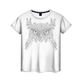 Женская футболка 3D с принтом Совушка в Тюмени, 100% полиэфир ( синтетическое хлопкоподобное полотно) | прямой крой, круглый вырез горловины, длина до линии бедер | 
