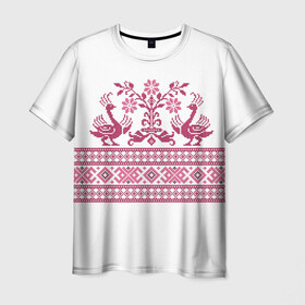 Мужская футболка 3D с принтом Вышивка 36 в Тюмени, 100% полиэфир | прямой крой, круглый вырез горловины, длина до линии бедер | belarus | беларусь | вышивка