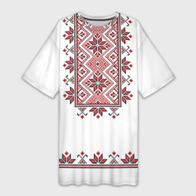 Платье-футболка 3D с принтом Вышивка 41 в Тюмени,  |  | belarus | беларусь | вышивка