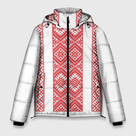 Мужская зимняя куртка 3D с принтом Вышивка 46 в Тюмени, верх — 100% полиэстер; подкладка — 100% полиэстер; утеплитель — 100% полиэстер | длина ниже бедра, свободный силуэт Оверсайз. Есть воротник-стойка, отстегивающийся капюшон и ветрозащитная планка. 

Боковые карманы с листочкой на кнопках и внутренний карман на молнии. | belarus | беларусь | вышивка