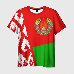 Мужская футболка 3D с принтом Беларусь 2 в Тюмени, 100% полиэфир | прямой крой, круглый вырез горловины, длина до линии бедер | Тематика изображения на принте: belarus | беларусь