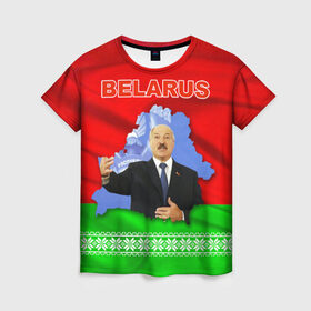 Женская футболка 3D с принтом Belarus 15 в Тюмени, 100% полиэфир ( синтетическое хлопкоподобное полотно) | прямой крой, круглый вырез горловины, длина до линии бедер | belarus | беларусь | лукашенко | президент