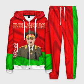 Мужской костюм 3D с принтом Belarus 17 в Тюмени, 100% полиэстер | Манжеты и пояс оформлены тканевой резинкой, двухслойный капюшон со шнурком для регулировки, карманы спереди | Тематика изображения на принте: belarus | беларусь | лукашенко | президент