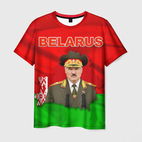 Мужская футболка 3D с принтом Belarus 17 в Тюмени, 100% полиэфир | прямой крой, круглый вырез горловины, длина до линии бедер | belarus | беларусь | лукашенко | президент