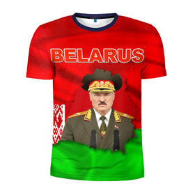Мужская футболка 3D спортивная с принтом Belarus 17 в Тюмени, 100% полиэстер с улучшенными характеристиками | приталенный силуэт, круглая горловина, широкие плечи, сужается к линии бедра | belarus | беларусь | лукашенко | президент
