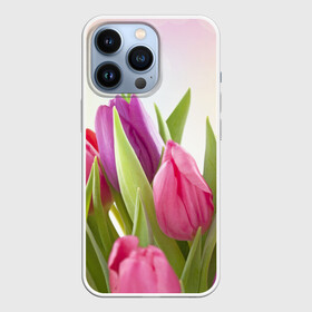 Чехол для iPhone 13 Pro с принтом Тюльпаны в Тюмени,  |  | 8 марта | аромат | букет | вазон | великолепие | дача | девушки | женщины | краски | красота | куст | лужайка | милые цветы | огород | палитра | прелесть | радуга | растение | тюльпаны