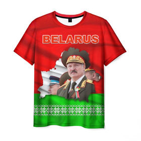 Мужская футболка 3D с принтом Belarus 18 в Тюмени, 100% полиэфир | прямой крой, круглый вырез горловины, длина до линии бедер | belarus | беларусь | лукашенко | президент