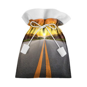 Подарочный 3D мешок с принтом Дорога в закат в Тюмени, 100% полиэстер | Размер: 29*39 см | Тематика изображения на принте: автобус | автостоп | будущее | движение | дорога | закат | заря | маршрут | машина | мотоцикл | небо | приключения | природа | путь | рассвет | солнце | трасса | шоссе