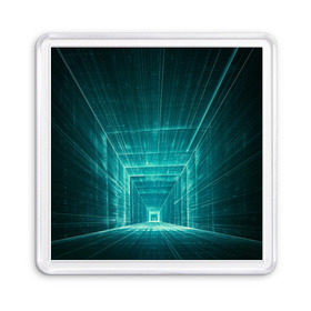 Магнит 55*55 с принтом Цифровой тоннель в Тюмени, Пластик | Размер: 65*65 мм; Размер печати: 55*55 мм | глубины сознания | интернет | коридор | матрица | оптическая иллюзия | секрет | сеть | тайна | тоннель