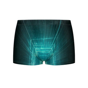 Мужские трусы 3D с принтом Цифровой тоннель в Тюмени, 50% хлопок, 50% полиэстер | классическая посадка, на поясе мягкая тканевая резинка | глубины сознания | интернет | коридор | матрица | оптическая иллюзия | секрет | сеть | тайна | тоннель
