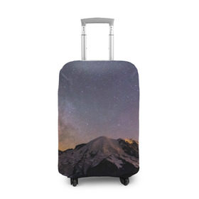 Чехол для чемодана 3D с принтом Звездное небо в Тюмени, 86% полиэфир, 14% спандекс | двустороннее нанесение принта, прорези для ручек и колес | горы | звезды | космос | небо | ночь