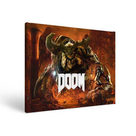 Холст прямоугольный с принтом Doom 4 Hell Cyberdemon в Тюмени, 100% ПВХ |  | Тематика изображения на принте: cyberdemon | demon | doom | hell | дум