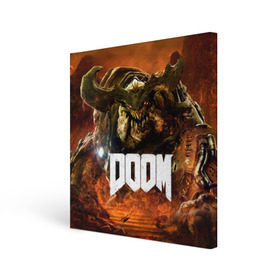 Холст квадратный с принтом Doom 4 Hell Cyberdemon в Тюмени, 100% ПВХ |  | Тематика изображения на принте: cyberdemon | demon | doom | hell | дум