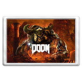 Магнит 45*70 с принтом Doom 4 Hell Cyberdemon в Тюмени, Пластик | Размер: 78*52 мм; Размер печати: 70*45 | cyberdemon | demon | doom | hell | дум