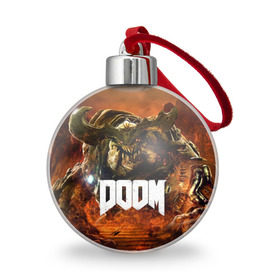 Ёлочный шар с принтом Doom 4 Hell Cyberdemon в Тюмени, Пластик | Диаметр: 77 мм | Тематика изображения на принте: cyberdemon | demon | doom | hell | дум