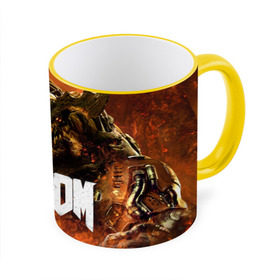 Кружка 3D с принтом Doom 4 Hell Cyberdemon в Тюмени, керамика | ёмкость 330 мл | Тематика изображения на принте: cyberdemon | demon | doom | hell | дум