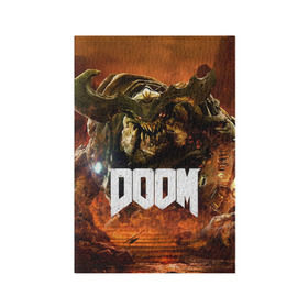 Обложка для паспорта матовая кожа с принтом Doom 4 Hell Cyberdemon в Тюмени, натуральная матовая кожа | размер 19,3 х 13,7 см; прозрачные пластиковые крепления | cyberdemon | demon | doom | hell | дум