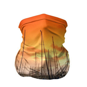 Бандана-труба 3D с принтом Barcelona в Тюмени, 100% полиэстер, ткань с особыми свойствами — Activecool | плотность 150‒180 г/м2; хорошо тянется, но сохраняет форму | Тематика изображения на принте: barcelona | spain | барселона | европа | закат | испания | каталония | море | парусник | фрегат | яхта