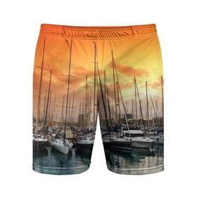 Мужские шорты 3D спортивные с принтом Barcelona в Тюмени,  |  | barcelona | spain | барселона | европа | закат | испания | каталония | море | парусник | фрегат | яхта