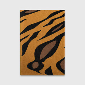 Обложка для паспорта матовая кожа с принтом Шерсть тигра в Тюмени, натуральная матовая кожа | размер 19,3 х 13,7 см; прозрачные пластиковые крепления | оранжевый | текстура | тигр