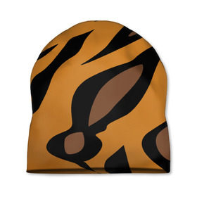 Шапка 3D с принтом Шерсть тигра в Тюмени, 100% полиэстер | универсальный размер, печать по всей поверхности изделия | оранжевый | текстура | тигр