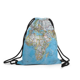 Рюкзак-мешок 3D с принтом Карта 2 в Тюмени, 100% полиэстер | плотность ткани — 200 г/м2, размер — 35 х 45 см; лямки — толстые шнурки, застежка на шнуровке, без карманов и подкладки | map | world | карта | мир