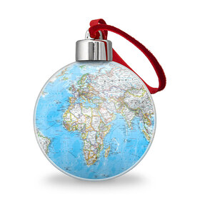 Ёлочный шар с принтом Карта 2 в Тюмени, Пластик | Диаметр: 77 мм | map | world | карта | мир