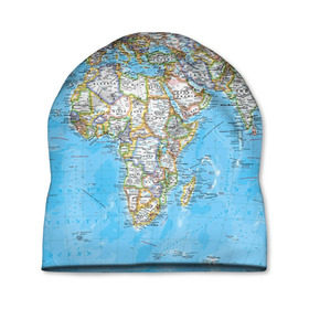 Шапка 3D с принтом Карта 2 в Тюмени, 100% полиэстер | универсальный размер, печать по всей поверхности изделия | map | world | карта | мир