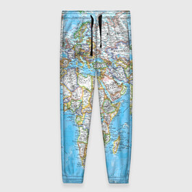 Женские брюки 3D с принтом Карта 2 в Тюмени, полиэстер 100% | прямой крой, два кармана без застежек по бокам, с мягкой трикотажной резинкой на поясе и по низу штанин. В поясе для дополнительного комфорта — широкие завязки | map | world | карта | мир