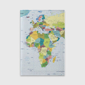 Обложка для паспорта матовая кожа с принтом Карта 9 в Тюмени, натуральная матовая кожа | размер 19,3 х 13,7 см; прозрачные пластиковые крепления | Тематика изображения на принте: map | world | карта | мир