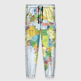 Женские брюки 3D с принтом Карта 9 в Тюмени, полиэстер 100% | прямой крой, два кармана без застежек по бокам, с мягкой трикотажной резинкой на поясе и по низу штанин. В поясе для дополнительного комфорта — широкие завязки | map | world | карта | мир