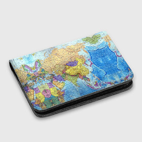 Картхолдер с принтом с принтом Карта 10 в Тюмени, натуральная матовая кожа | размер 7,3 х 10 см; кардхолдер имеет 4 кармана для карт; | map | world | карта | мир