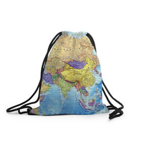 Рюкзак-мешок 3D с принтом Карта 10 в Тюмени, 100% полиэстер | плотность ткани — 200 г/м2, размер — 35 х 45 см; лямки — толстые шнурки, застежка на шнуровке, без карманов и подкладки | map | world | карта | мир