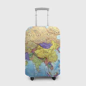 Чехол для чемодана 3D с принтом Карта 10 в Тюмени, 86% полиэфир, 14% спандекс | двустороннее нанесение принта, прорези для ручек и колес | map | world | карта | мир